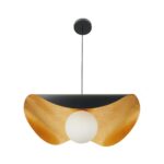 Czarno-złota lampa wisząca Enzo 40 - elegancka szklana kula i złote wnetrze
