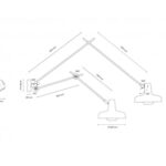 Czarny długi kinkiet Arigato Double Long - wymiary