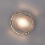 Czarny kinkiet Carmello do sypialni - akrylowy prążkowany klosz