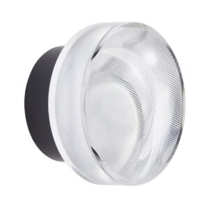 Czarny kinkiet LED Carmello - prążkowany klosz