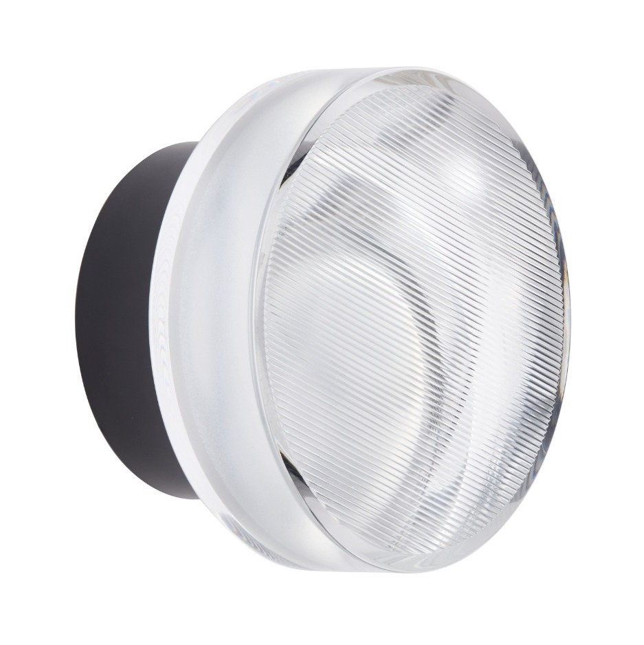 Czarny kinkiet LED Carmello do sypialni - prążkowany klosz