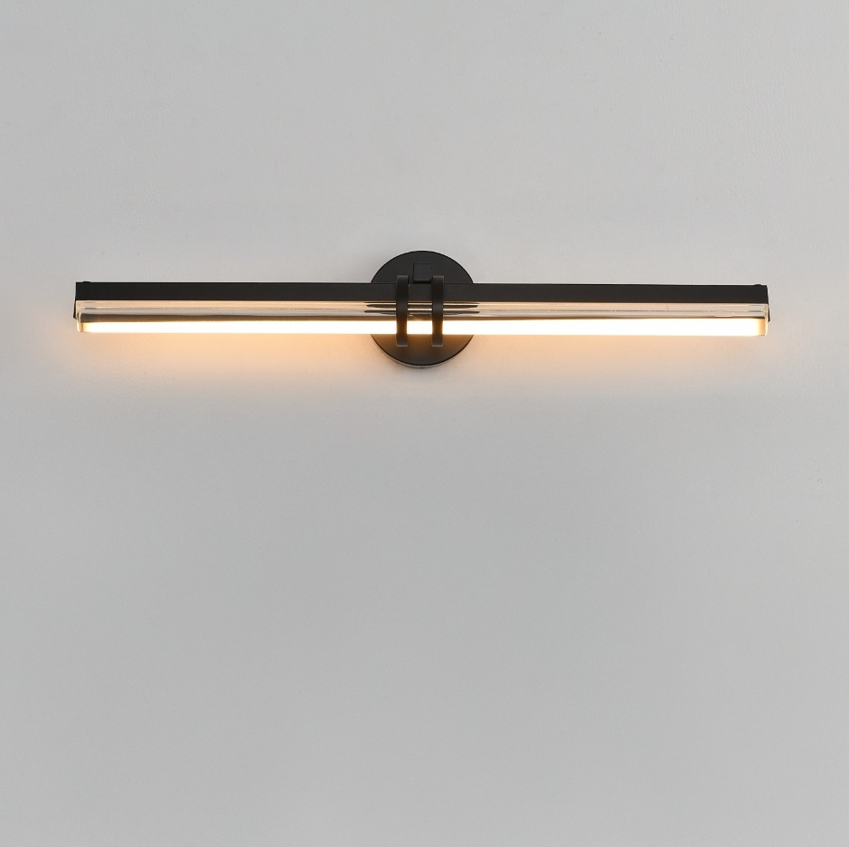 Czarny kinkiet nad lustro Lovely LED 58 cm - podłużny