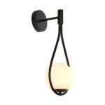 Czarny kinkiet ścienny Drop do sypialni - z dekoracyjną formą łezki