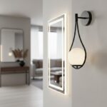 Czarny kinkiet ścienny Drop - z dekoracyjną formą łezki - nowoczesny