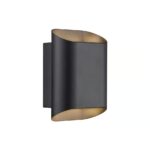 Czarny kinkiet zewnętrzny Nico Round Maxi IP54 - na schody