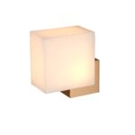 Dekoracyjny złoty kinkiet CUBO - kostka z białego marmuru