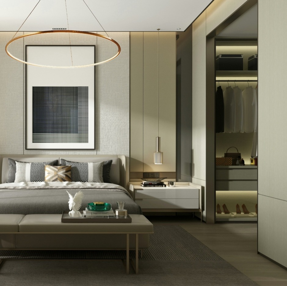 Duża lampa wisząca Circle Slim 120 złota - cienki okręg LED