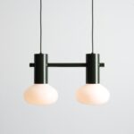 Dwupunktowa zielona lampa wisząca Flo 2 Moss - owalne klosze