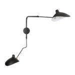 Dwuramienny czarny kinkiet Crane - do nowoczesnego gabinetu