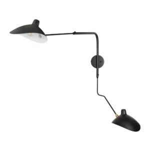 Dwuramienny czarny kinkiet Crane - loft