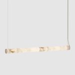 Ekskluzywna lampa wisząca Bowie 130 - podłużny klosz z naturalnego kamienia