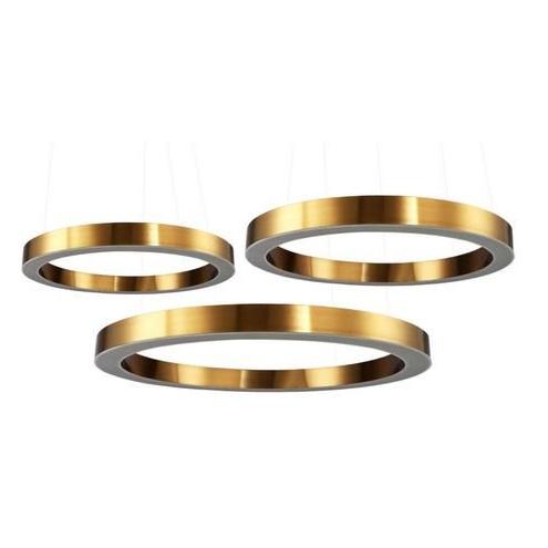 Elegancka lampa wisząca Circle 60+80+80 mosiądz - 3 ringi LED