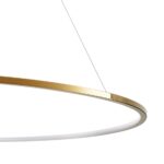 Elegancka lampa wisząca nad stół Circle Slim 120 - smukły okręg LED - w kolorze złota