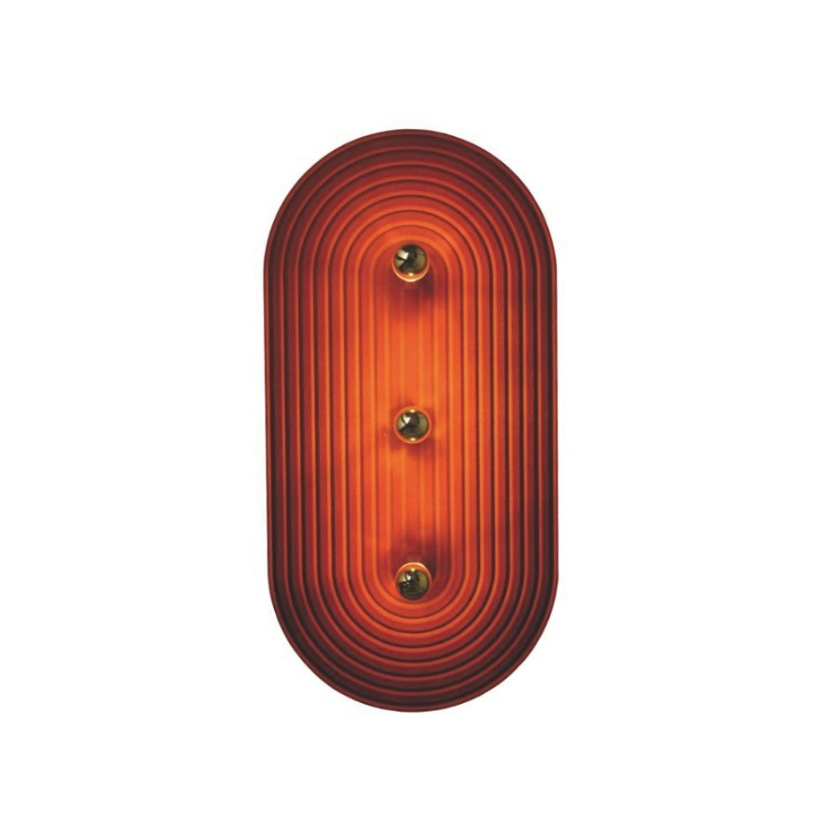 Kinkiet dekoracyjny Minos 3 czerwona terakota - zamsz