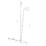 Lampa stojąca Mono II Nowodvorski - 2 regulowane reflektory - rysunek techniczny