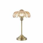 Lampa stołowa Kurage w stylu vintage - bursztynowy klosz