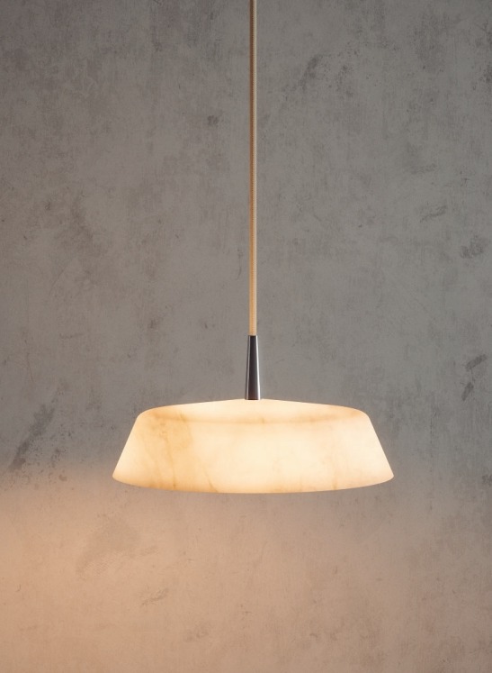 Lampa wisząca Bonn nad stolik - alabastrowy klosz