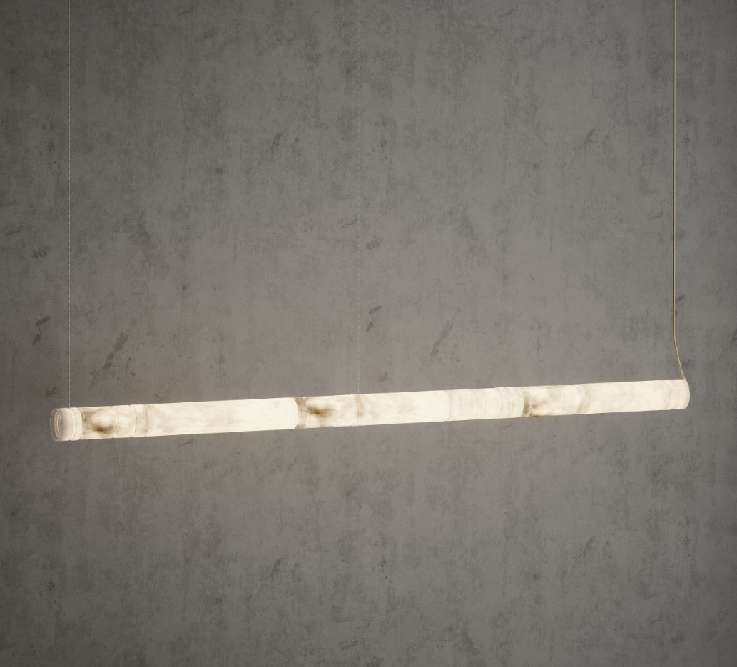 Lampa wisząca Bowie 190 LED - klosz naturalny alabaster