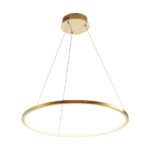 Lampa wisząca Circle Slim 60cm - cienki pierścień LED - w kolorze polerowanego złota