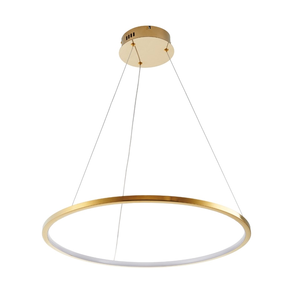 Lampa wisząca Circle Slim 60cm - złoty cienki ring LED