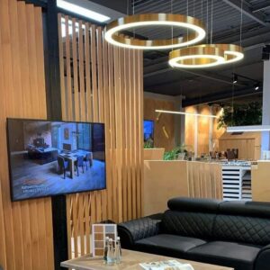 Lampa wisząca Circle mosiądz - 3 okręgi LED 60+60+80