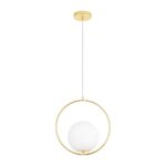 Lampa wisząca Costa Round 35 - złoty ring i biała kula