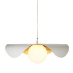 Lampa wisząca Enzo 40 do jadalni - biało-złota - szklana kulka