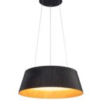 Lampa wisząca Frill 45 LED czarna - ryflowany klosz