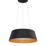 Lampa wisząca Frill 45 LED czarna - ryflowany klosz - nowoczesny design