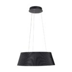 Lampa wisząca Frill 45 LED do salonu nad stół - ryflowany klosz z czarnego aluminium