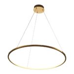 Lampa wisząca do jadalni nad stół Circle Slim 80 - z cienką obręczą LED - w kolorze polerowanego złota