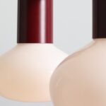 Lampa wisząca nad stół Flo 2 Ruby - Aldex - 2 szklane mleczne klosze