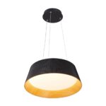 Lampa wisząca nad stół Frill 45 LED czarna - ryflowany klosz