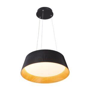 Lampa wisząca Frill 45 LED czarna - ryflowany klosz
