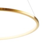 Lampa wisząca nad stół w salonieCircle Slim 60cm - złoty okręg LED