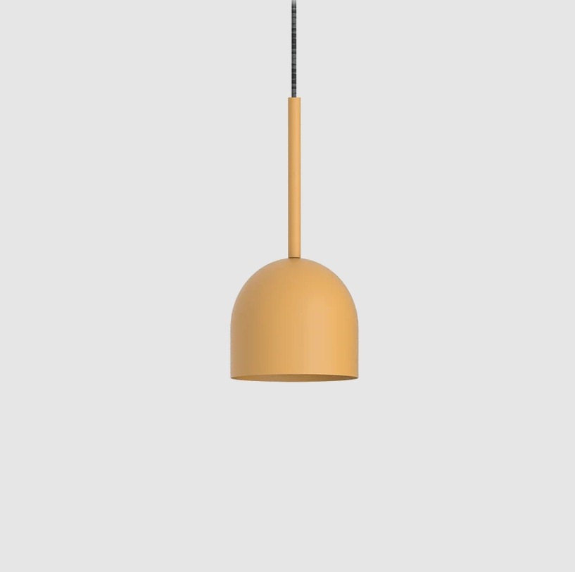 Lampa wisząca nad wyspę Rio 12 żółta - z półkolistym kloszem