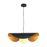 Nowoczesna lampa wisząca do salonu Enzo 60 czarno-złota - szklany klosz kulka