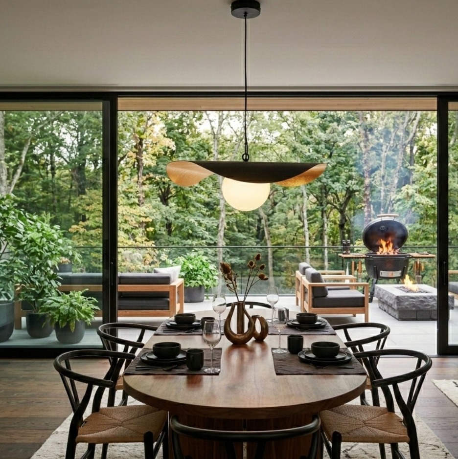 Nowoczesna lampa wisząca nad stół Enzo 60 - czarno-złota