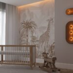 Nowoczesny kinkiet dekoracyjny Minos 3 do pokoju dziecka - zamszowe wykończenie