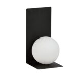 Nowoczesny metalowy kinkiet Form 5 do sypialni - czarny z kulistym kloszem