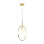 Nowoczesny zwis sufitowy na wyspę kuchenną Bella 25 - ze złotą obręczą