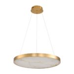 Okrągła lampa wisząca Alchemy 60 LED złota - z naturalnego alabastru