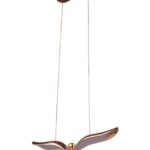 Ozdobna lampa wisząca do kawiarni Gufo LED - różowe złoto - lecący ptak