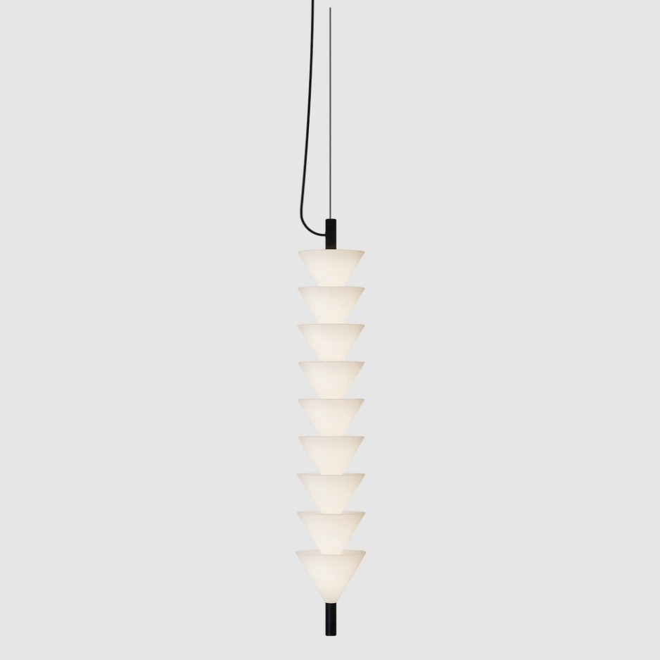 Pionowa lampa wisząca Boga LED - klosze skierowane w dół