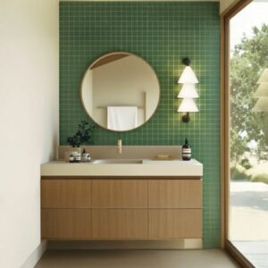 Pionowy kinkiet do lustra Boga LED IP44 - dmuchane szkło