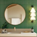 Pionowy kinkiet do okrągłego lustra Boga LED IP44 - dmuchane szkło - elegancki