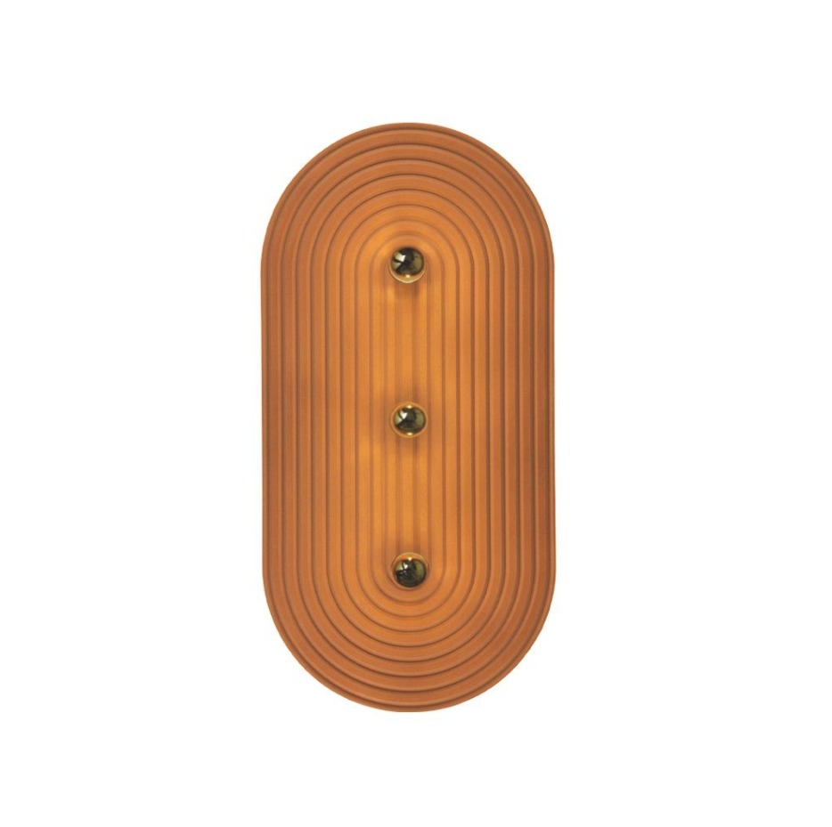 Płaski zamszowy kinkiet Minos 3 - żółty piasek