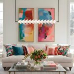 Podłużna lampa wisząca do salonu Boga - szklana