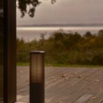 Słupek oświetleniowy z perforacją na taras Sidara 45 IP44 aluminium - czarny