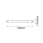 Świetlówka liniowa LED T5 Ledvance 549 mm 7W 3000K G5 - wymiary